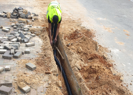עבודות הטמנת רשת החשמל